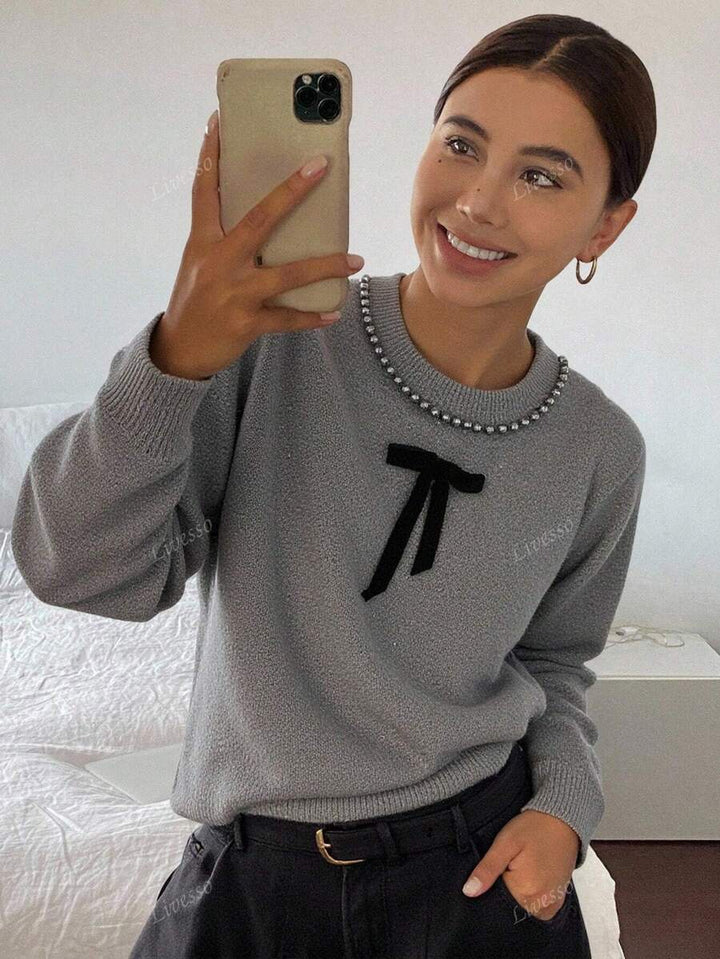 Amarisse | het parelgrijze truitje vol subtiele verfijning