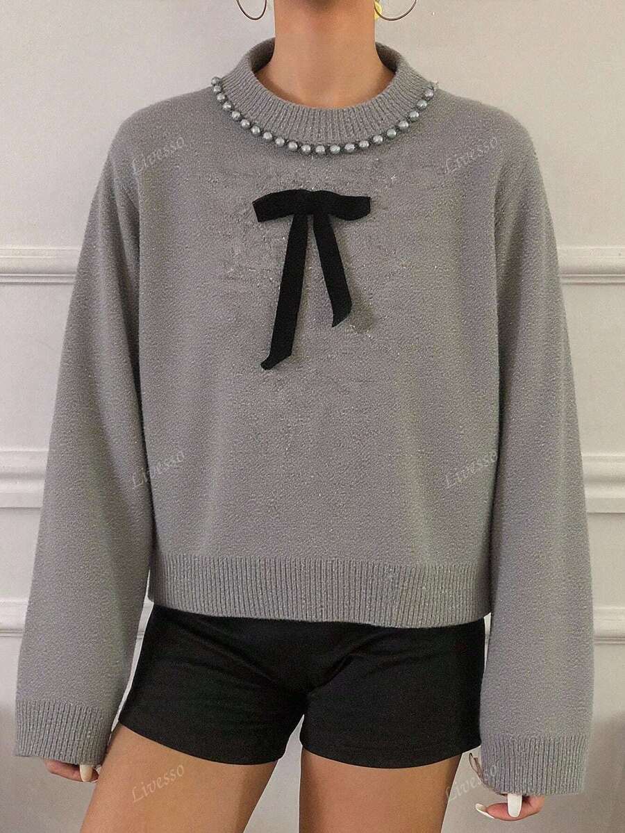 Amarisse | het parelgrijze truitje vol subtiele verfijning