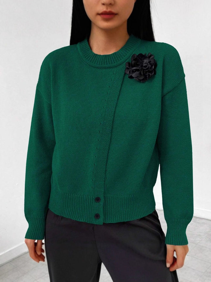 Juliette | Het Elegante Kasjmier Vest met Bloemaccent