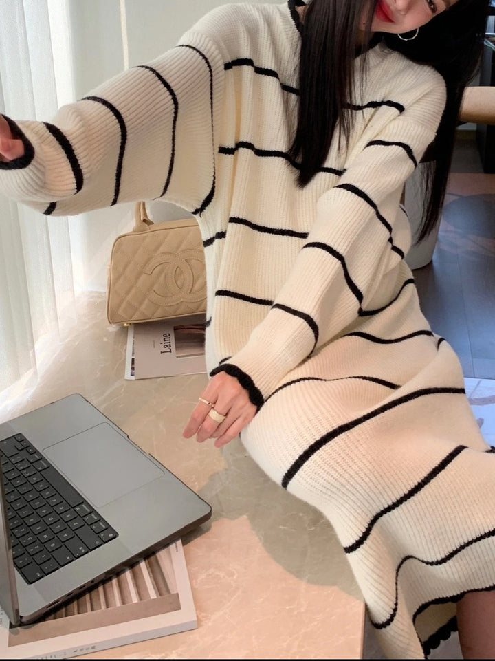 Luna | De Zachte Streep Knit Jurk