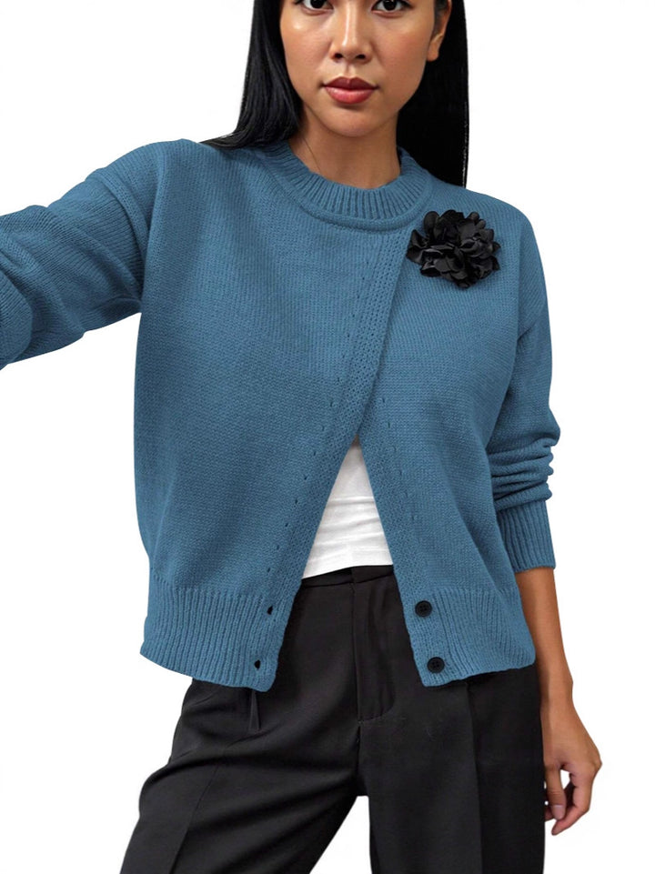 Juliette | Het Elegante Kasjmier Vest met Bloemaccent