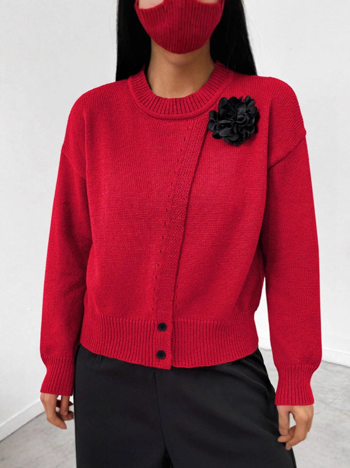 Juliette | Het Elegante Kasjmier Vest met Bloemaccent