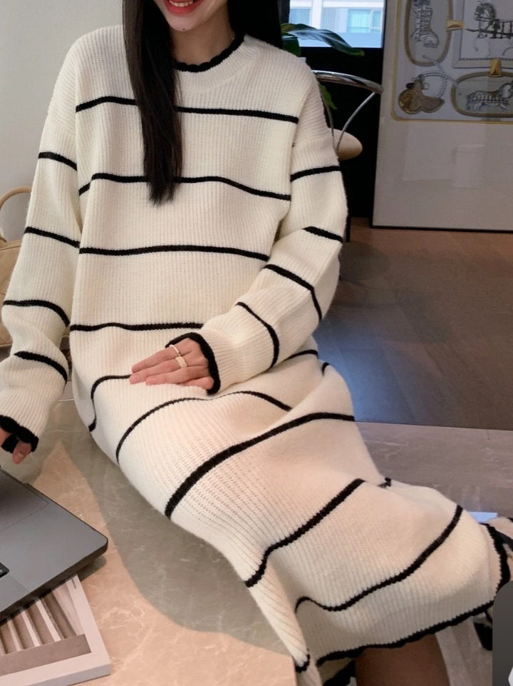 Luna | De Zachte Streep Knit Jurk