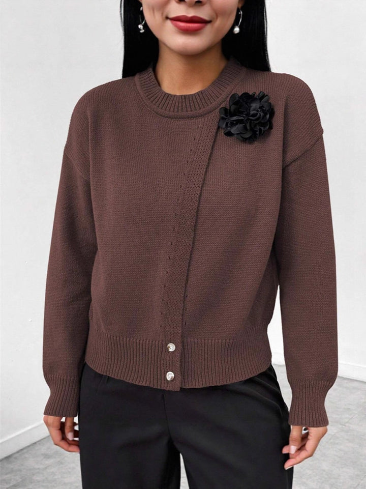 Juliette | Het Elegante Kasjmier Vest met Bloemaccent