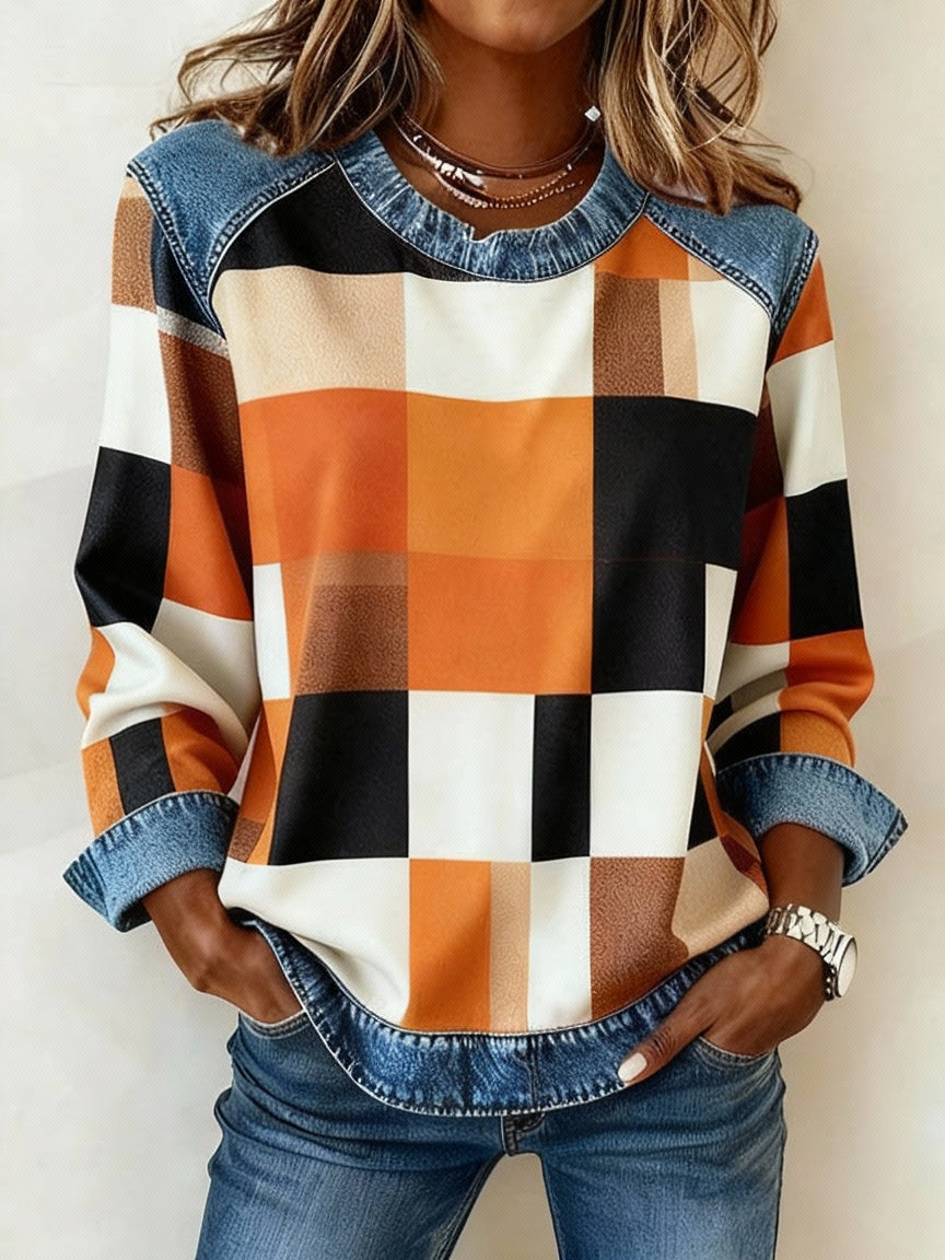 Chloé| De Trendy Denim Patch Trui